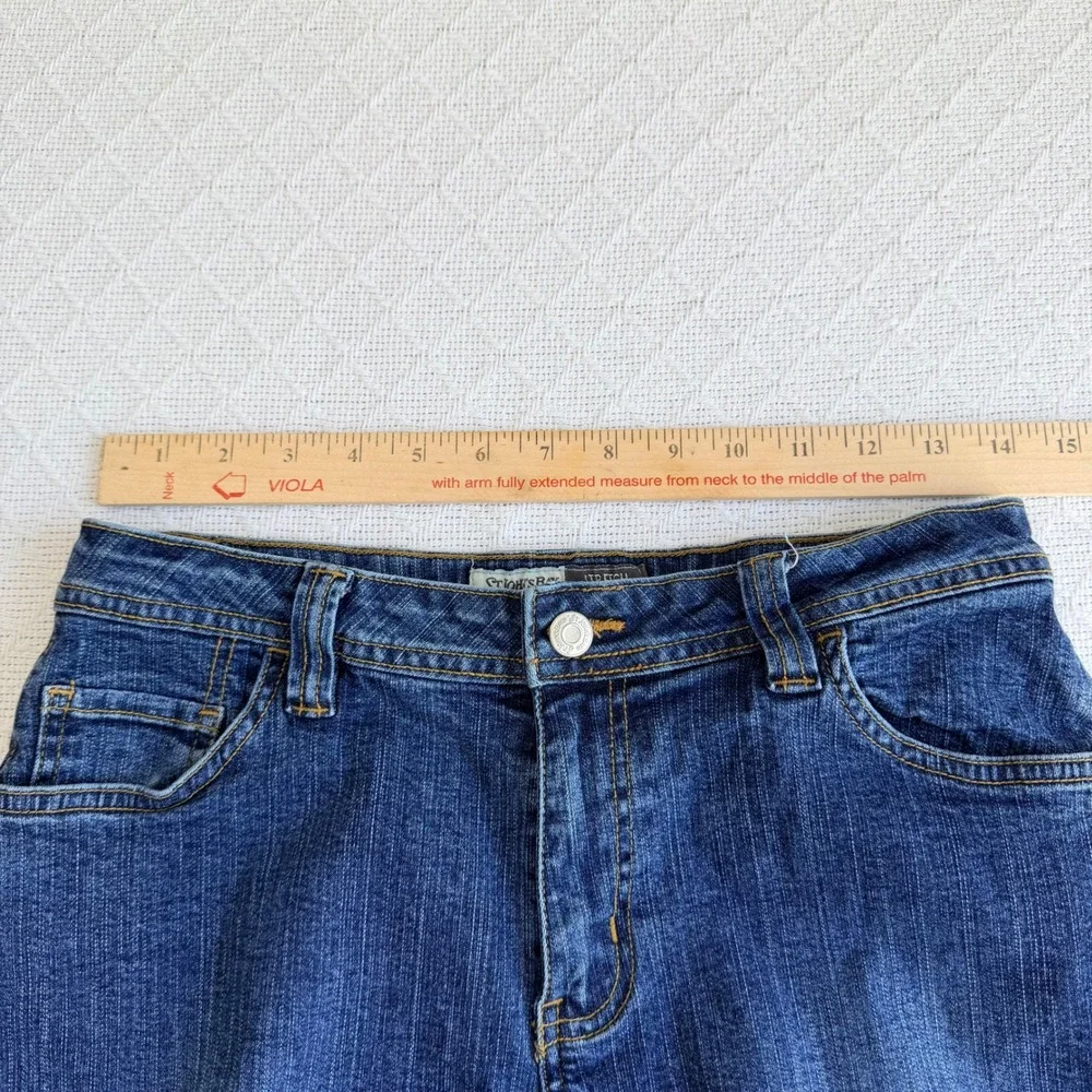 St. Johns Bay Stretch Straight Leg Jeans Medium Wash Blue Denim Size 8 708131